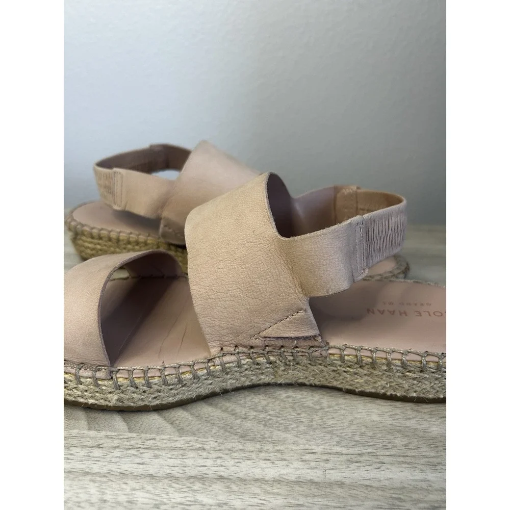 Cole Haan Grand OS Womens 7.5 B Blush Pink Leather Espadrille Sandals‎ W14654